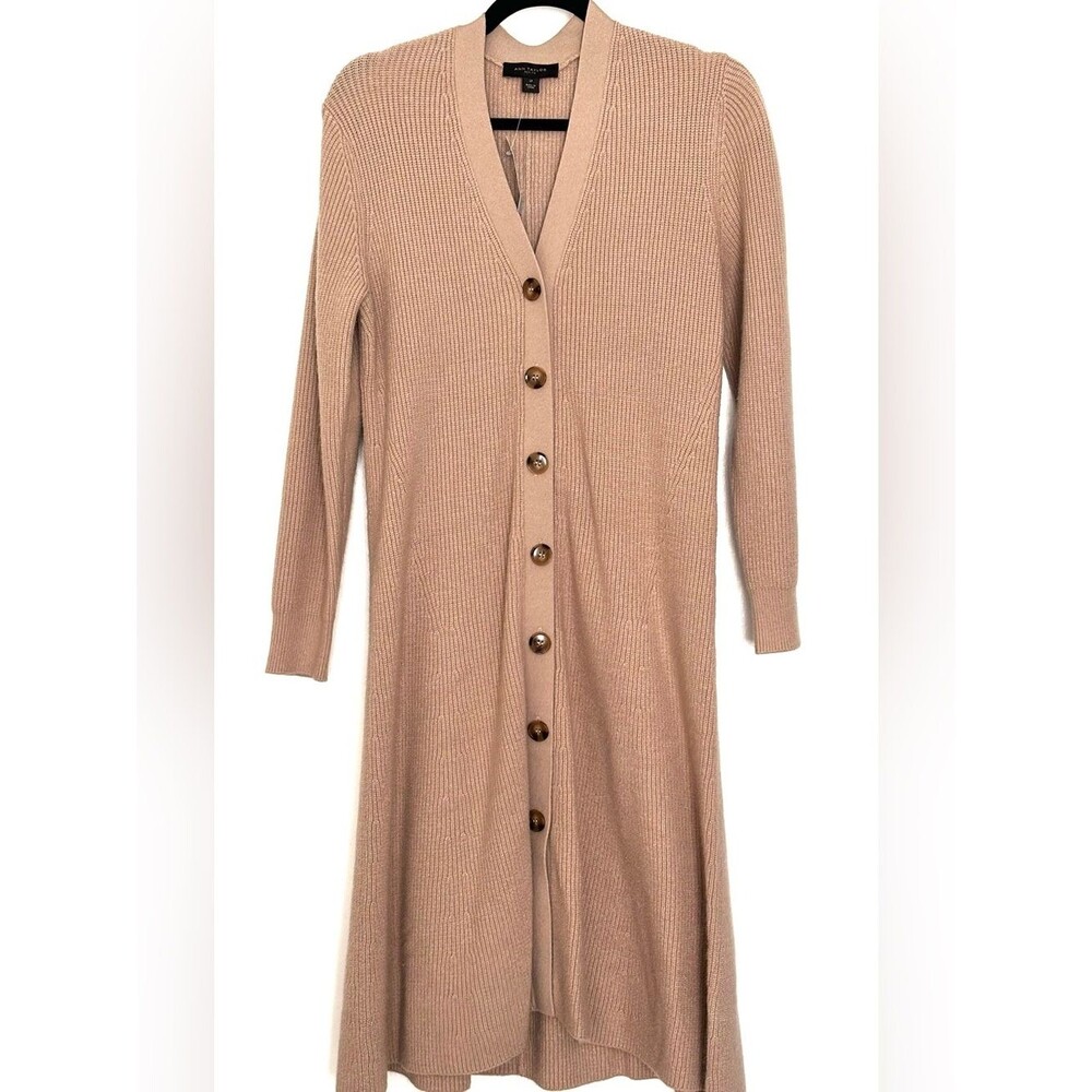 Ann Taylor Ribbed Cardigan Sweater Dress Size LP Petite NWT